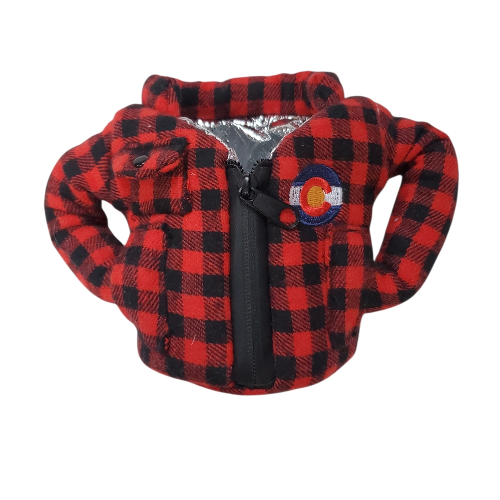 Plaid Jacket with Embroidered Patch